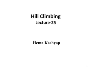 Hill Climbing
Lecture-25
Hema Kashyap
1
 