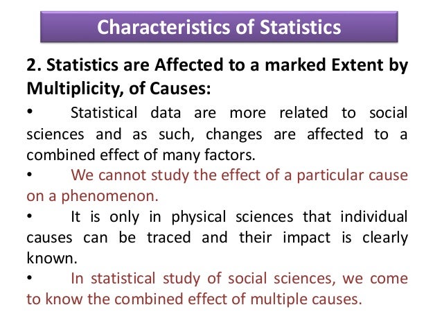 Characteristics of statistics