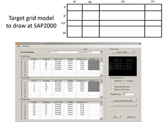 Target grid model
to draw at SAP2000
 
