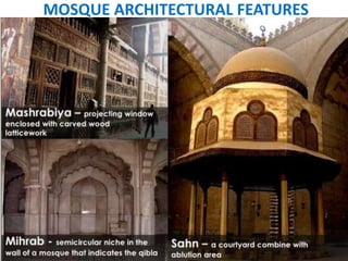 MOSQUE ARCHITECTURAL FEATURES
 