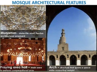 MOSQUE ARCHITECTURAL FEATURES
 