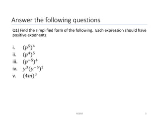 Lecture 2 (laws of indices) | PPTX