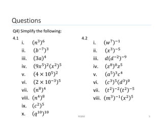 Lecture 2 (laws of indices) | PPTX