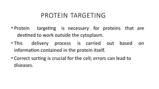 Comprehensive Overview of Protein Targeting Mechanisms in Cells | PPTX