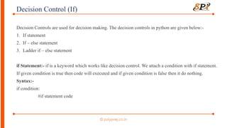 Lecture - 2 python notes important for beginners. | PPTX