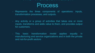 Transformation Process pdf for business administration | PPT