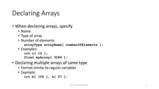 Data Structures - Lecture 3 [Arrays] | PPT