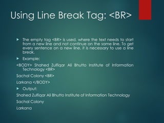 Lecture-3 HTML tags.pptnsnansmsnsmsmsmnsnsns | PPT