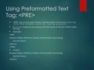Lecture-3 HTML tags.pptnsnansmsnsmsmsmnsnsns | PPT