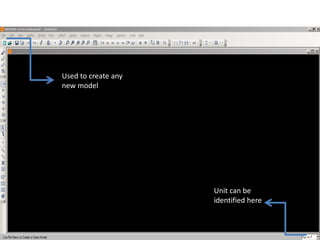 Used to create any
new model
Unit can be
identified here
 