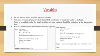 Lecture - 3 Variables-data type_operators_oops concept | PPTX