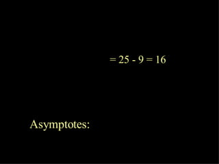 = 25 - 9 = 16 Asymptotes:   