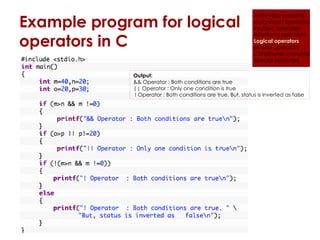 Comprehensive Guide to C Language Operators and Expressions | PPTX