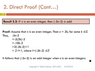 Basic Direct Proofs Chapter-3: DIRECT PROOF AND PROOF BY CONTRAPOSITIVE | PDF