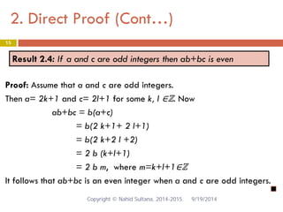 Chapter-3: DIRECT PROOF AND PROOF BY CONTRAPOSITIVE | PDF