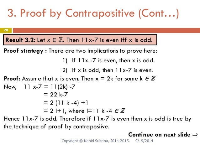 Chapter-3: DIRECT PROOF AND PROOF BY CONTRAPOSITIVE