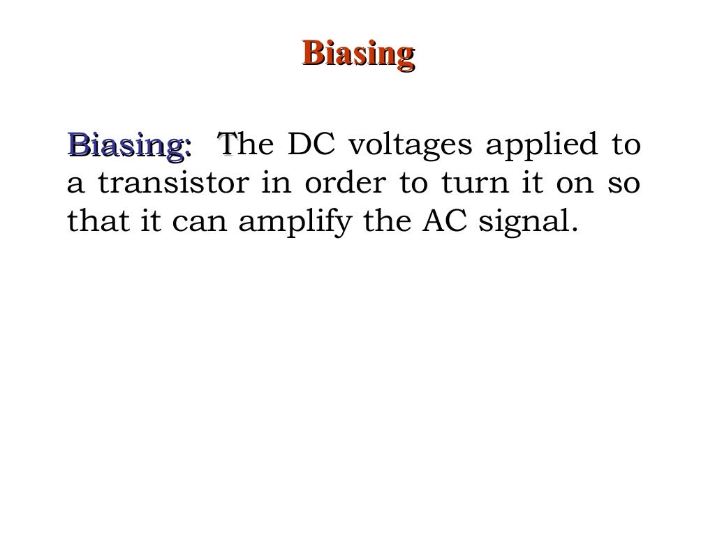 dc biasing of bjt