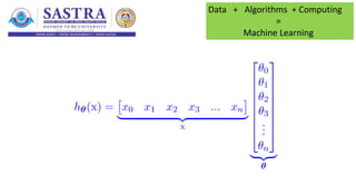 Data + Algorithms + Computing
=
Machine Learning
 