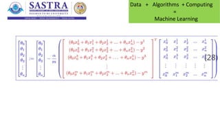 Data + Algorithms + Computing
=
Machine Learning
 