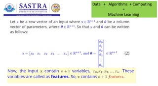 Data + Algorithms + Computing
=
Machine Learning
 