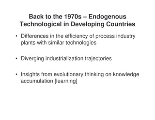 Lecture 4 - Technological change and industrialisation