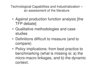 Lecture 4 - Technological change and industrialisation