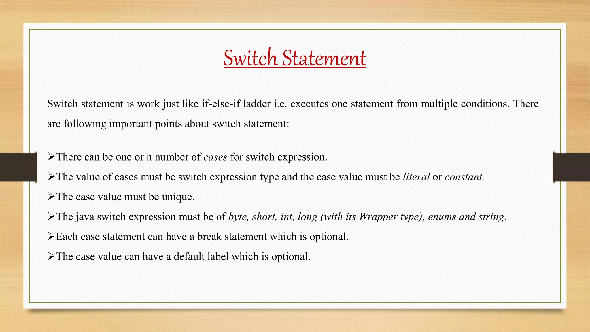 Lecture - 5 Control Statement | PPT