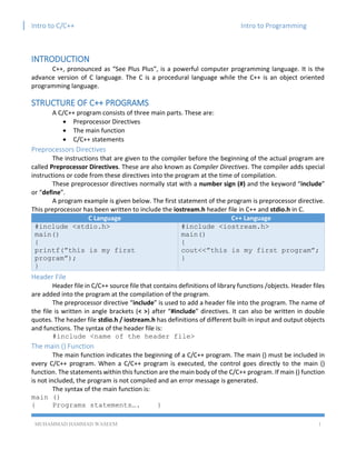 [ITP - Lecture 03] Introduction to C/C++ | PDF