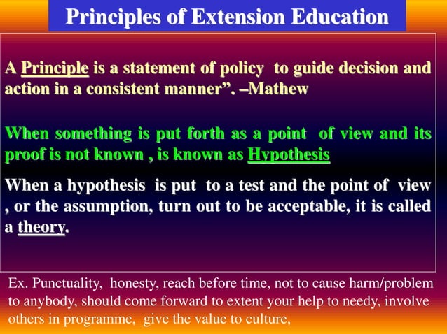 Principles Of Extension Education PPT