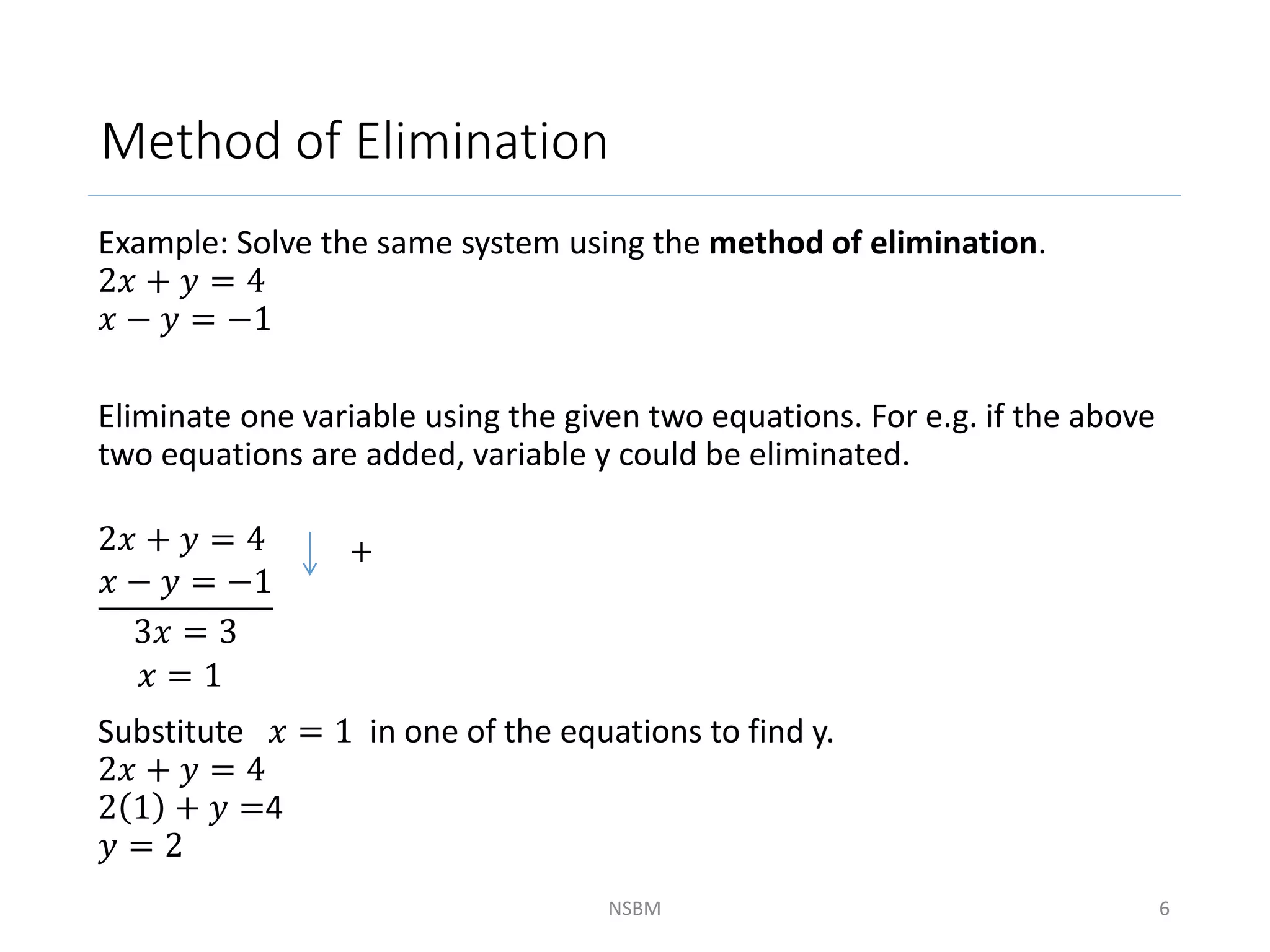 Lecture 5 (solving simultaneous equations) | PPT