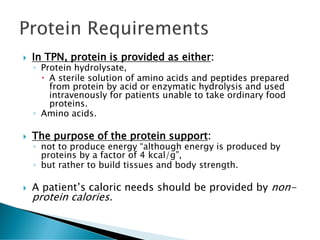 Protein Lettering Tpn Enteral and Parenteral Nutrition | PDF