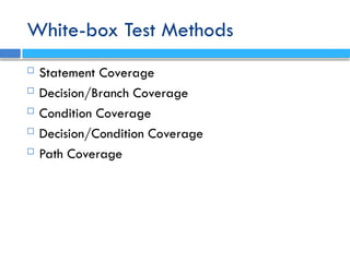 White Box Testing Control Flow Testing in Software Engineering | PPTX