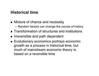 Lecture 6 - Economic growth: an evolutionary view