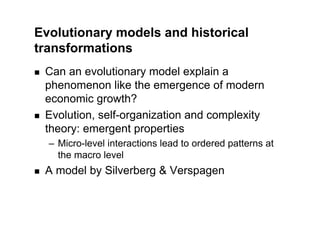 Lecture 6 - Economic growth: an evolutionary view