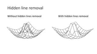 Hidden line removal
Without hidden lines removal With hidden lines removal
 