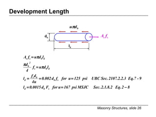 Development Length Plambing Lecture 6 7 Rm Shear Walls | PPT