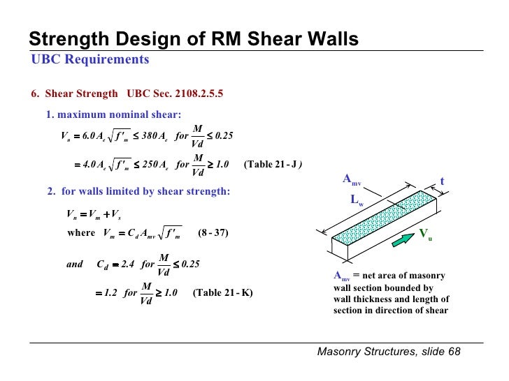 Lecture 6 7 Rm Shear Walls