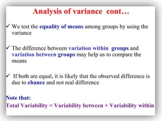 Explained Variance Differnce Lecture-6 (t-test and one way ANOVA.ppt