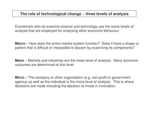 Lecture 7 - Sectoral characteristics of technological change