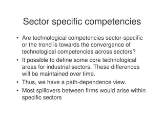 Lecture 7 - Sectoral characteristics of technological change