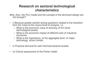 Lecture 7 - Sectoral characteristics of technological change