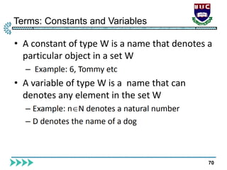 Terms: Constants and Variables
70
 
