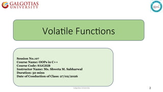 Understanding the volatile Keyword in C++: Usage, Syntax, and Best ...