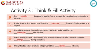 Understanding the volatile Keyword in C++: Usage, Syntax, and Best ...