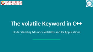Understanding the volatile Keyword in C++: Usage, Syntax, and Best ...