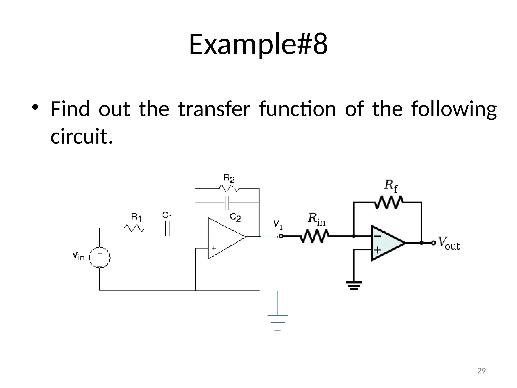 29
Example#8
• Find out the transfer function of the following
circuit.
v1
 