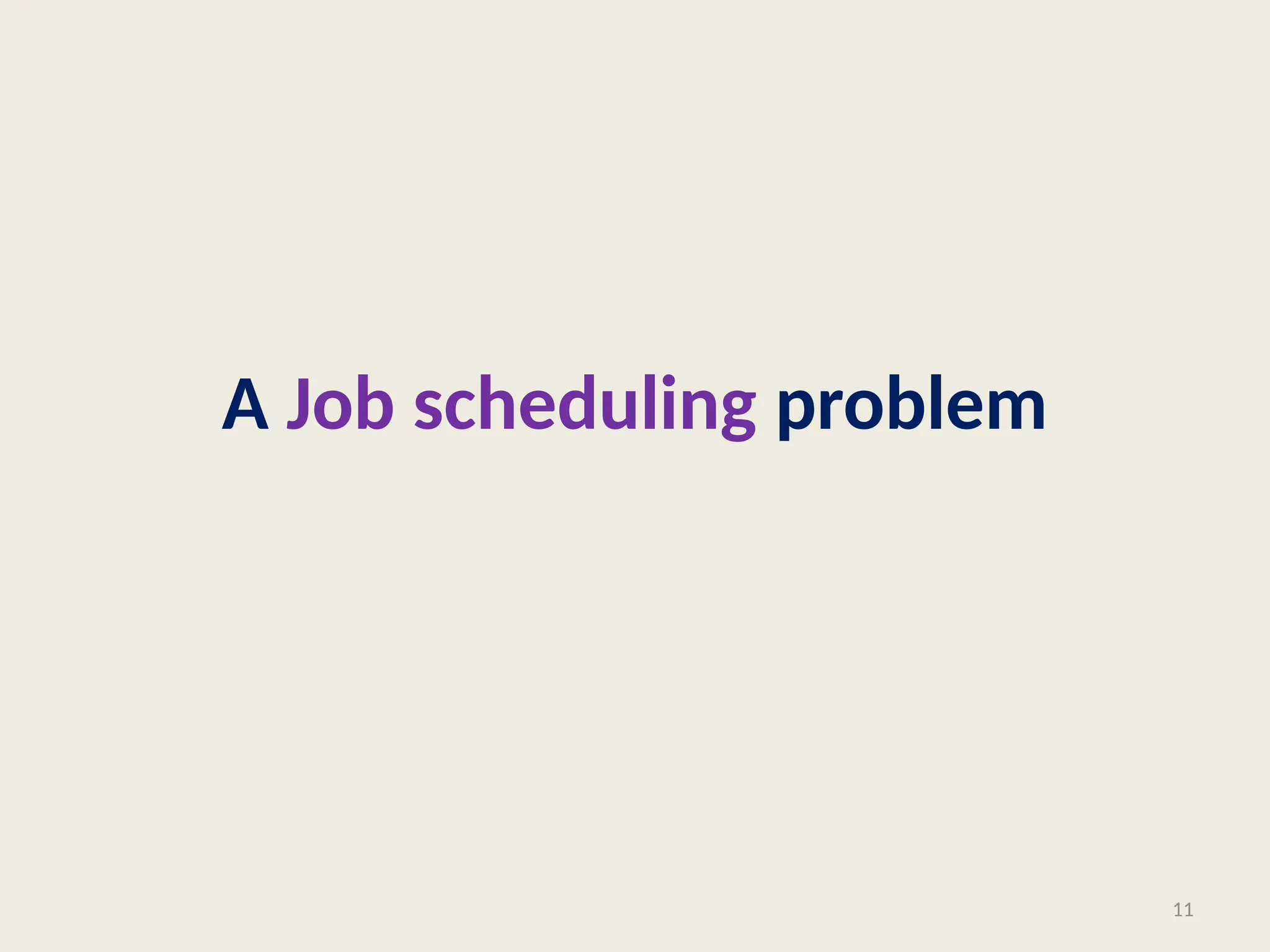 A Job scheduling problem
11
 