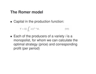 Lecture 7 - Endogenous growth theory | PDF