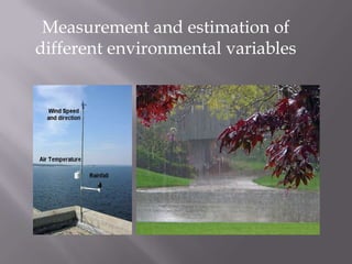 Measurement and estimation of
different environmental variables
 