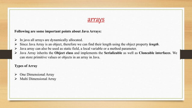 Lecture 7 arrays | PPTX